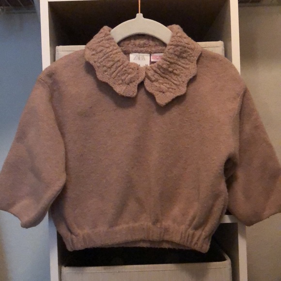 Zara Other - Zara Mauve Peter Pan Collar Sweater Knit